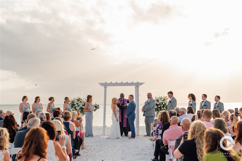 Marco Island, Florida beach wedding ceremony photo.
